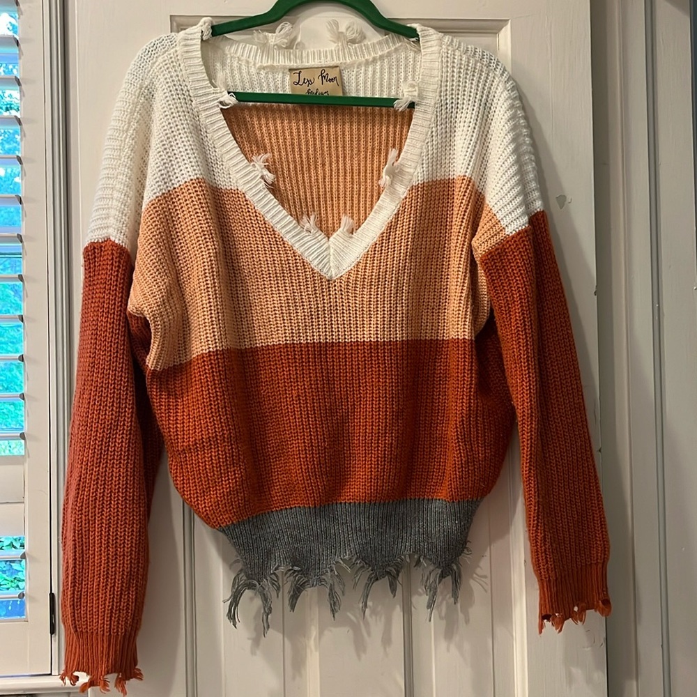 Semi-cropped sweater, super cute with jeans and boots!